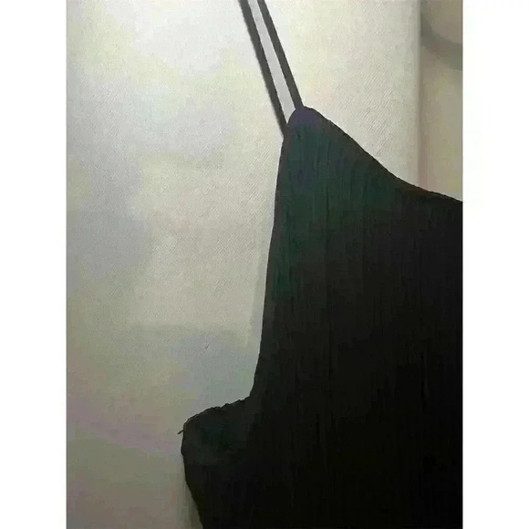 Good American Women's Black Ribbed Maxi Slip Dress Size 00 - Picture 7 of 14